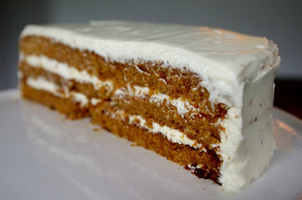 Carrot Cake with Maple Cream Cheese Frosting | www.thebatterthickens.com