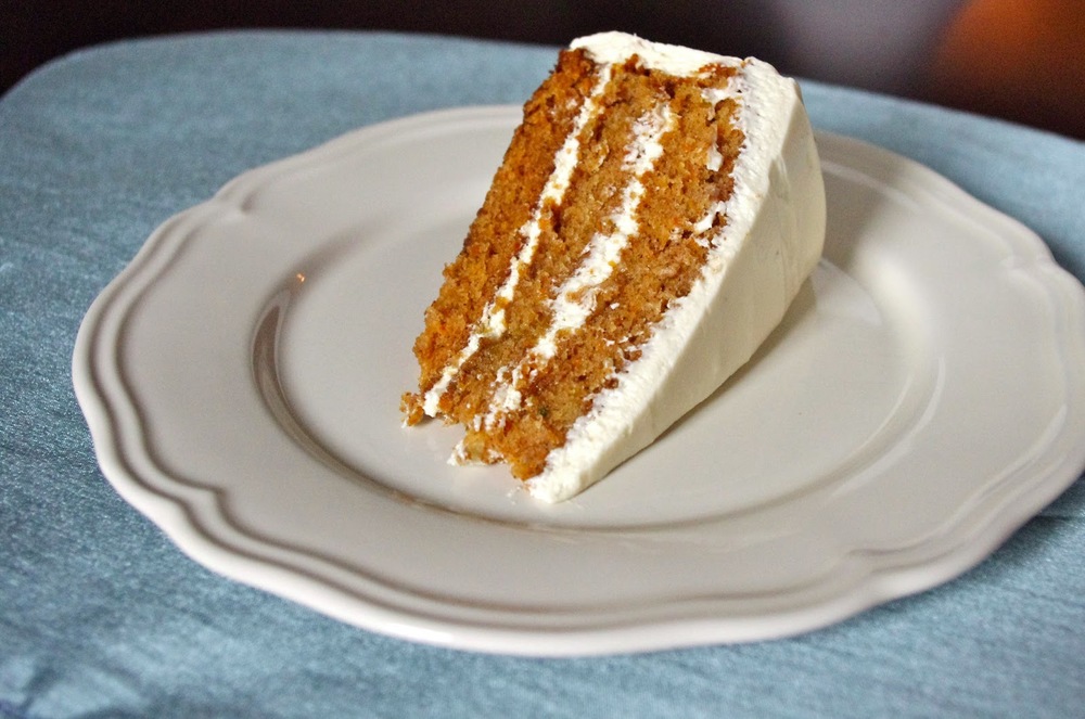 Carrot Cake with Maple Cream Cheese Frosting | www.thebatterthickens.com
