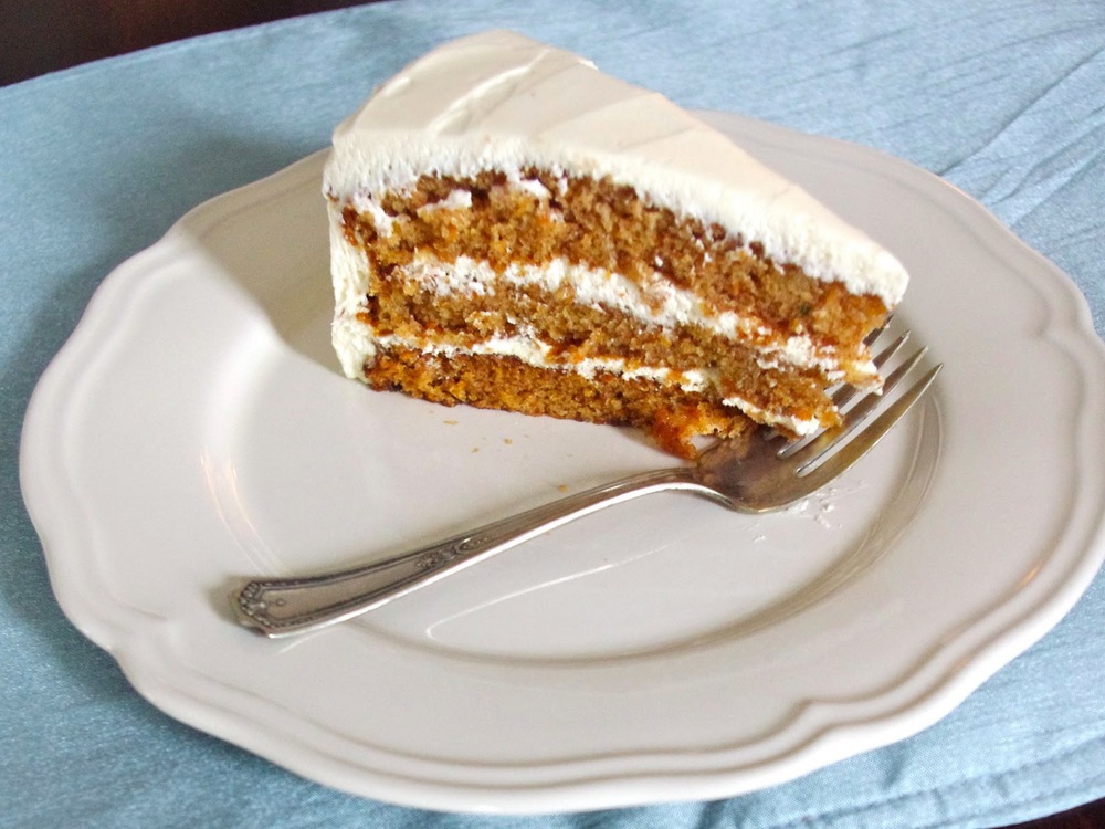 Carrot Cake with Maple Cream Cheese Frosting | www.thebatterthickens.com