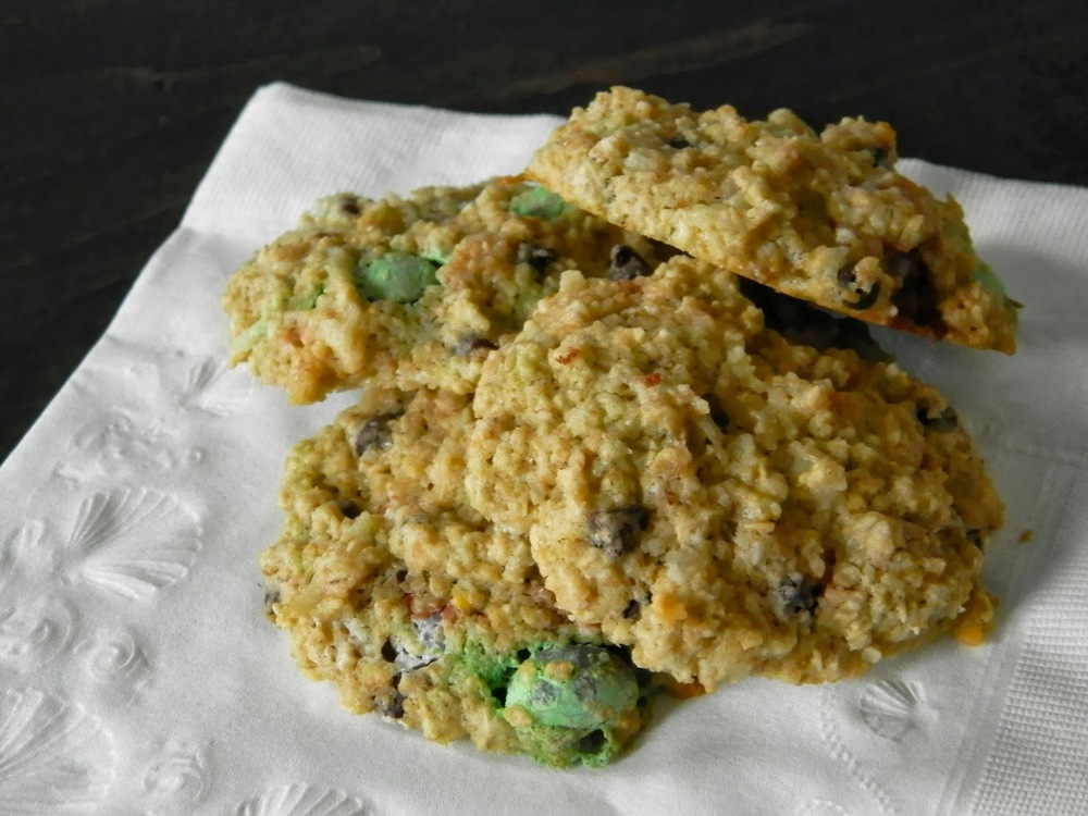 Healthier Coconut M&M Cookies - lightened up with oat flour, minimal added sugar, and greek yogurt | www.thebatterthickens.com