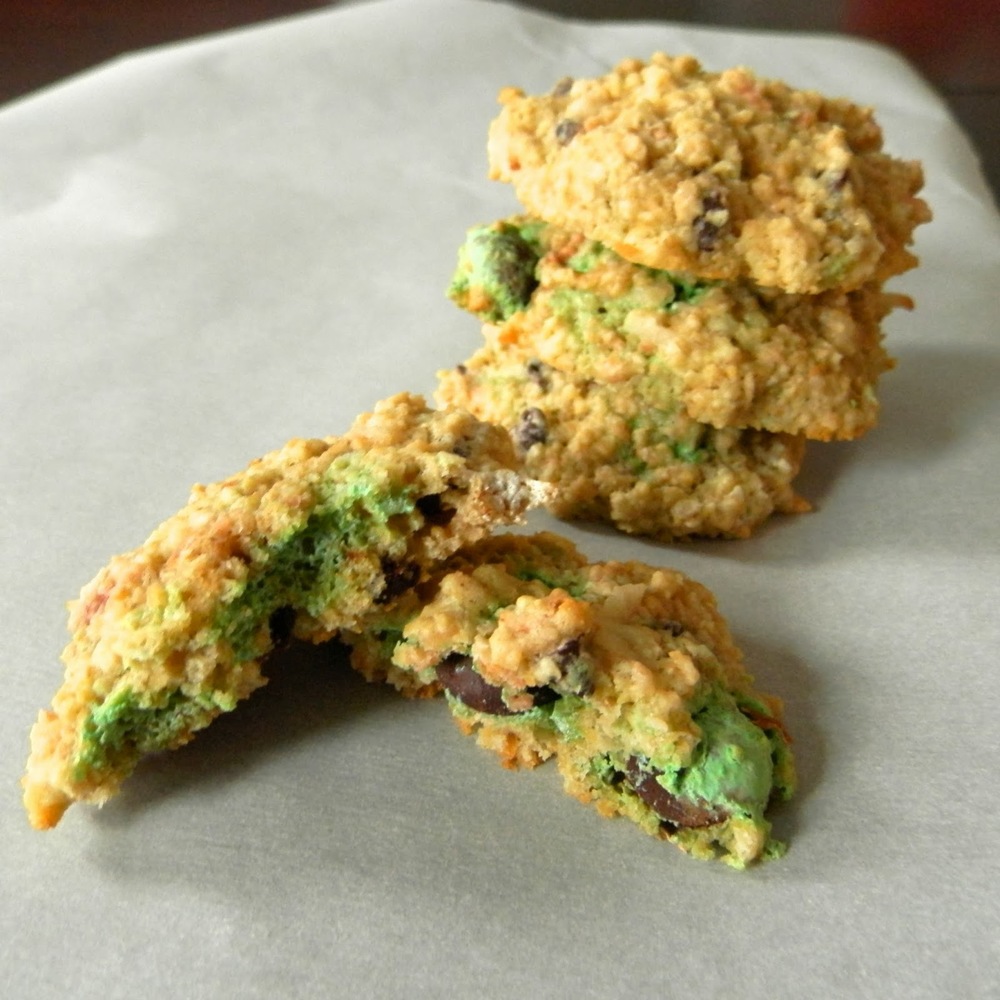 Healthier Coconut M&M Cookies - lightened up with oat flour, minimal added sugar, and greek yogurt | www.thebatterthickens.com