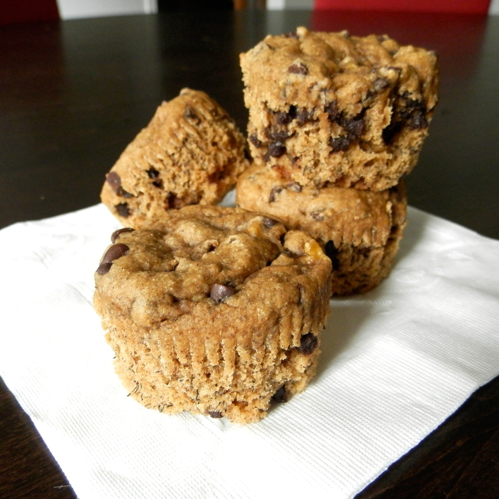 Skinny Banana Chocolate Chip Muffins