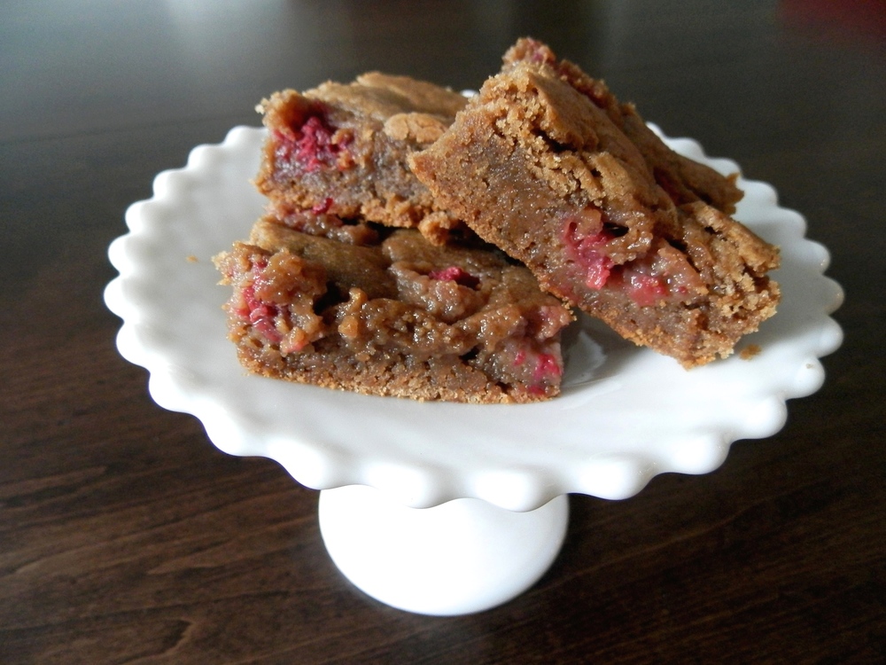 Brown Butter Nutella Raspberry Blondies