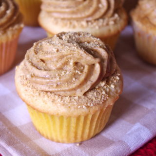 Reversed Pumpkin Cheesecake Cupcakes | Cream Cheese Cupcakes with Pumpkin Cheesecake Frosting - The Batter Thickens