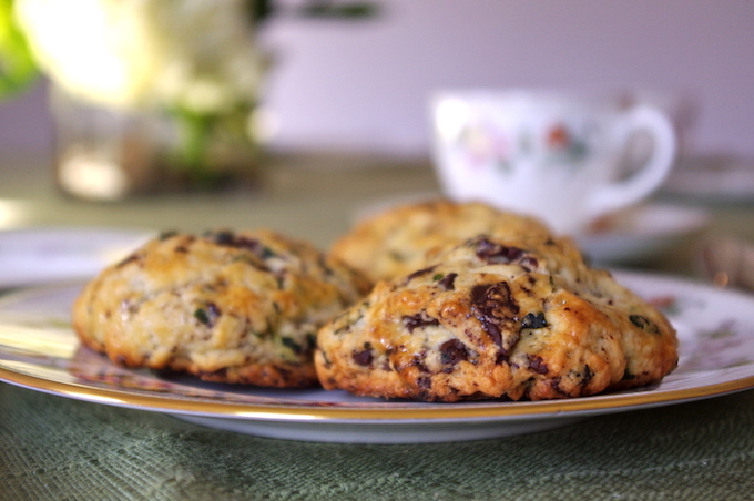 Basil Dark Chocolate Scones - a unique, savory-sweet treat for your breakfast or afternoon tea | www.thebatterthickens.com