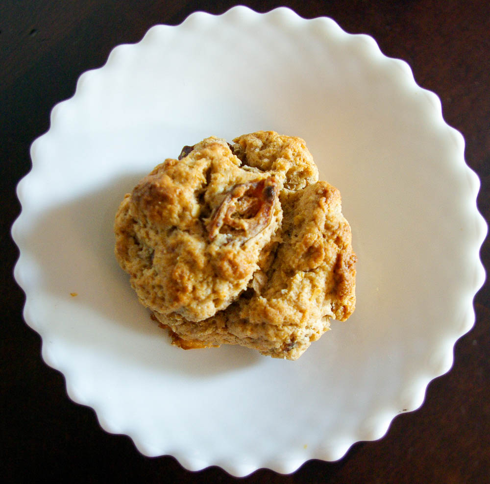 Maple Date Scones for your afternoon tea table, made with whole wheat flour, oats, maple syrup, and dates - www.thebatterthickens.com