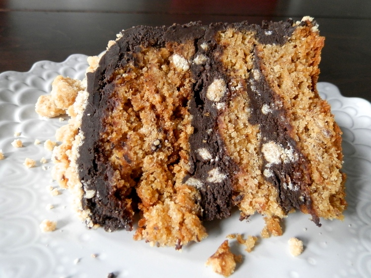 Peanut Butter Guinness Chocolate Pretzel Cake