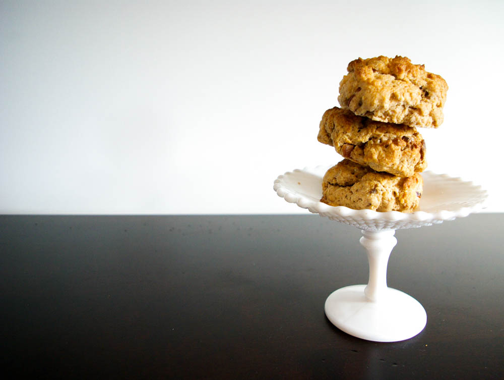 Maple Date Scones for your afternoon tea table, made with whole wheat flour, oats, maple syrup, and dates - www.thebatterthickens.com