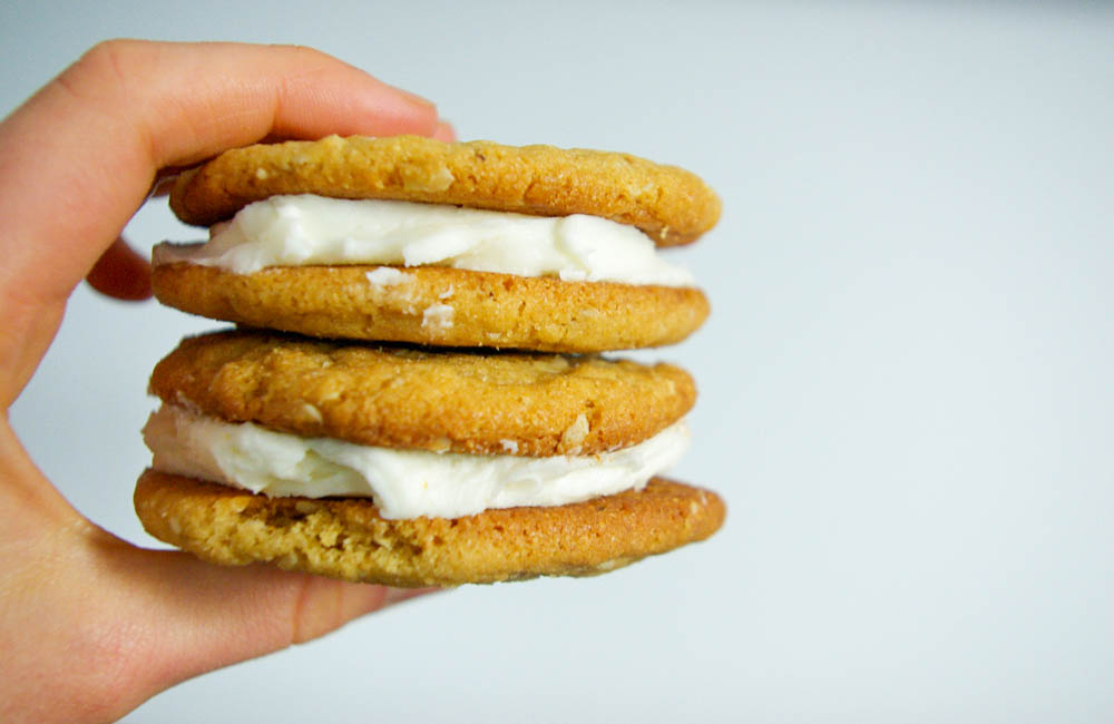 Coconut Cashew Cookie Sandwiches