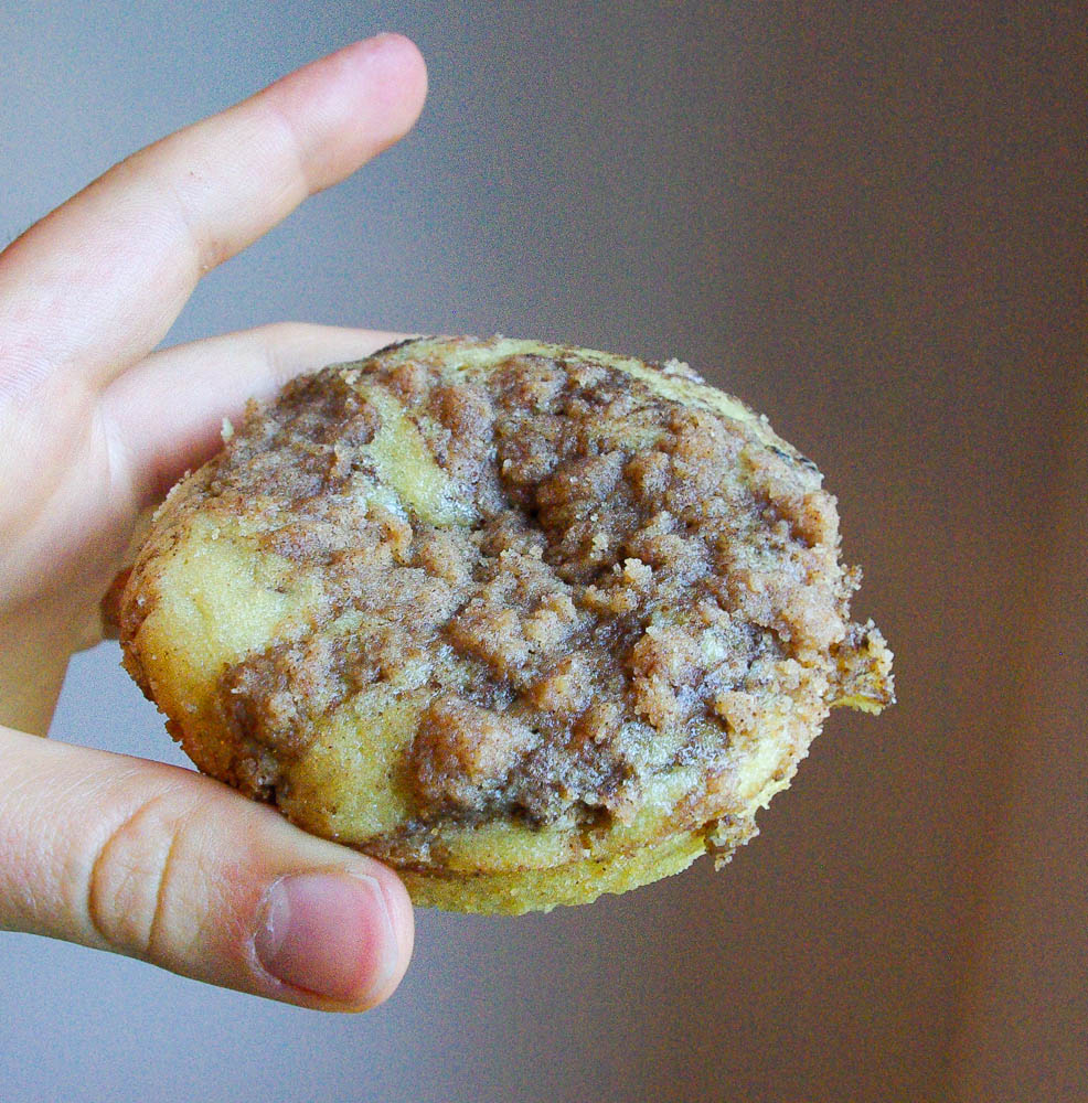 Baked Cinnamon Crumb Donuts - www.thebatterthickens.com