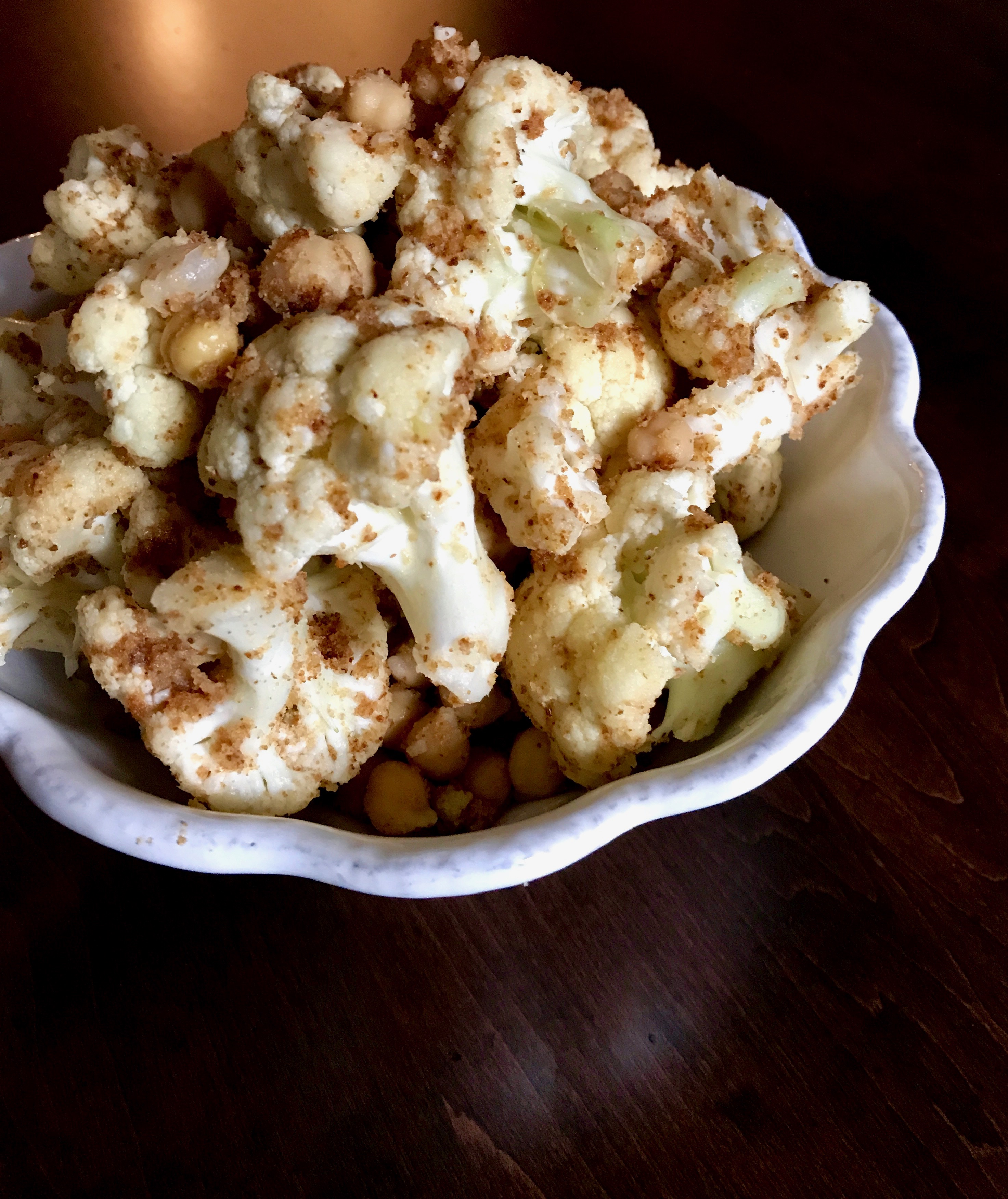 Cauliflower Chickpea Salad | An easy and addictive cauliflower dish to serve as a side or a small meal | www.thebatterthickens.com