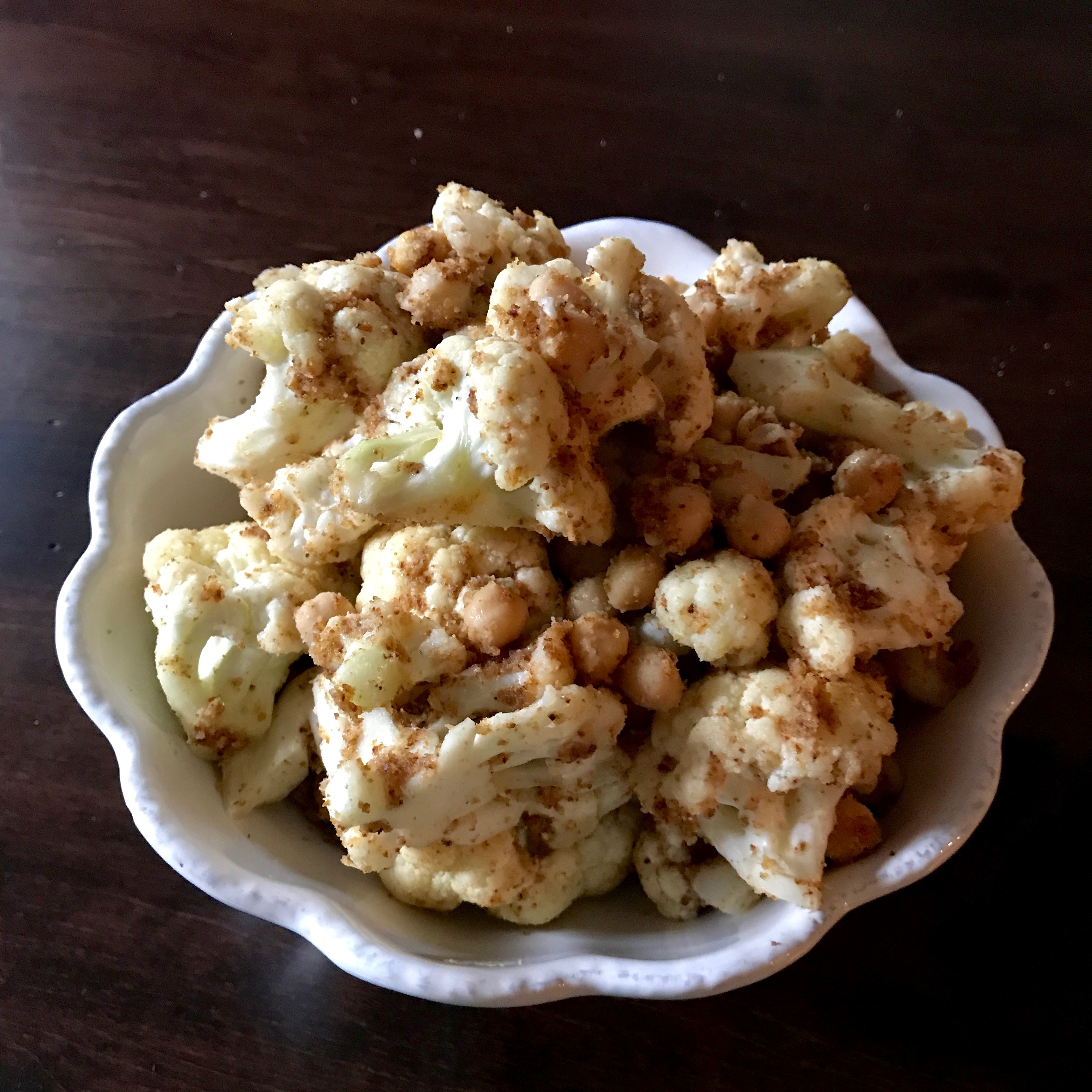 Cauliflower Chickpea Salad | An easy and addictive cauliflower dish to serve as a side or a small meal | www.thebatterthickens.com