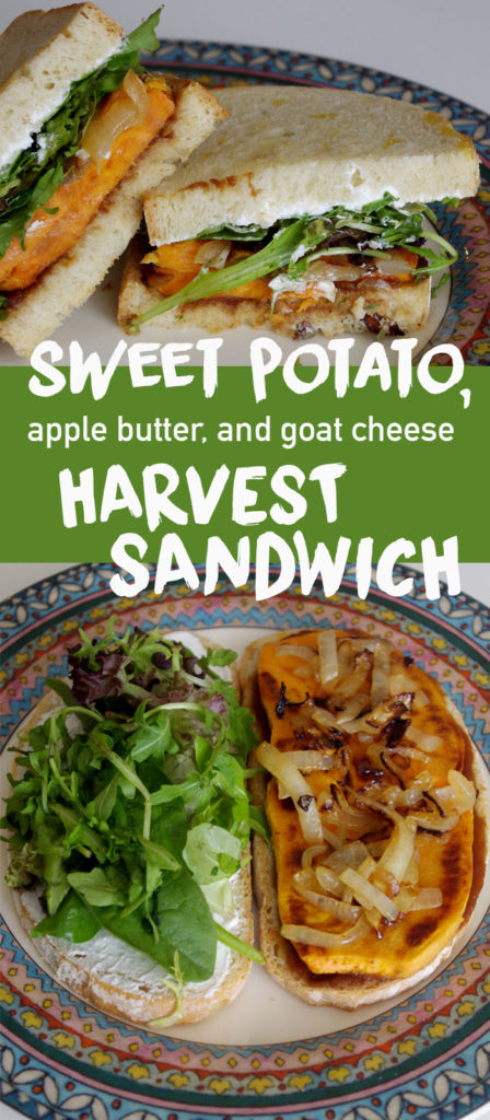 Harvest Sweet Potato Sandwich with Apple Butter and Goat Cheese | www.thebatterthickens.com | @thebatterthickens
