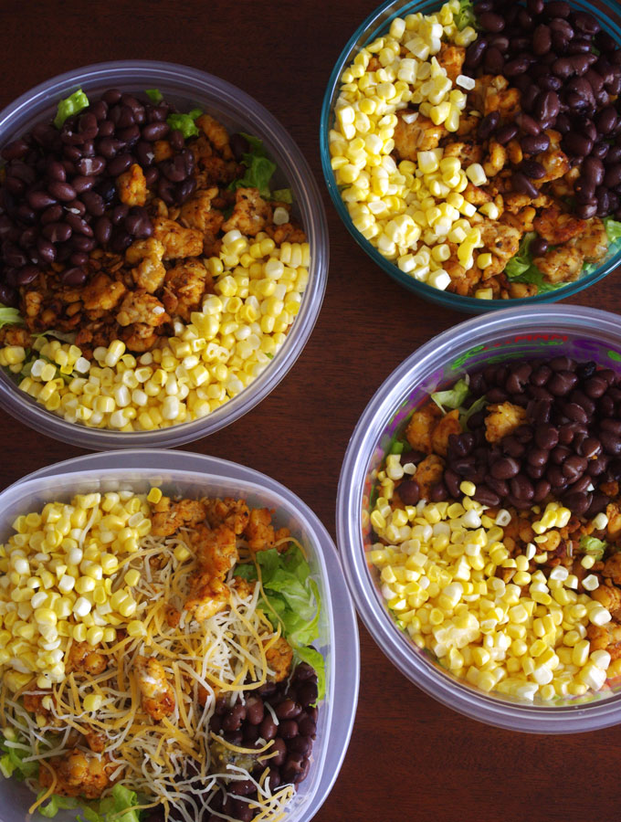 Tempeh Cauliflower Rice Burrito Bowls | these plant-based vegetarian burrito bowls are easy to make, full of flavor, and gluten-free! they're a great healthy lunch to bring to work or school | www.thebatterthickens.com