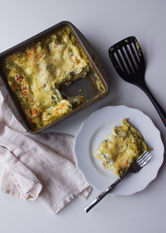 Healthier Creamy Pesto Lasagna Vegetarian The Batter Thickens