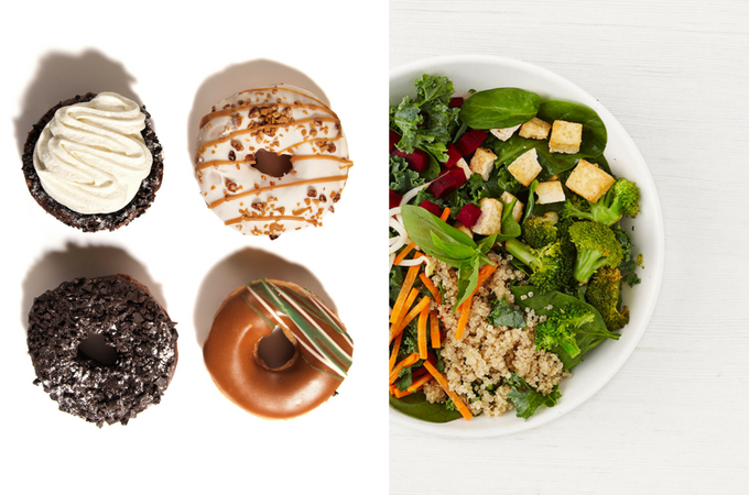 donuts and salad spit down the middle, learn what it's like to cut out added sugar