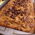 Biscoff Pumpkin Bread - pumpkin bread swirled with Bisxoff cookie butter and mini chocolate chips | www.thebatterthickens.com