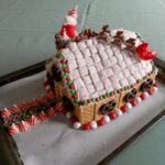 Chocolate Gingerbread House Cake - a gingerbread house built around a solid chocolate gingerbread cake core | www.thebatterthickens.com
