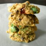 Healthier Coconut M&M Cookies - lightened up with oat flour, minimal added sugar, and greek yogurt | www.thebatterthickens.com