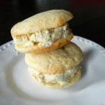 Lemon Pistachio Ice Cream Sandwiches - lemon whoopie pies sandwiched around pistachio ice cream #lemon #icecreamsandwich #pistachio | www.thebatterthickens.com