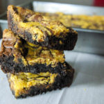 Pumpkin Cookie Swirled Brownies are brownies swirled with pumpkin cinnamon chip cookie dough - www.thebatterthickens.com