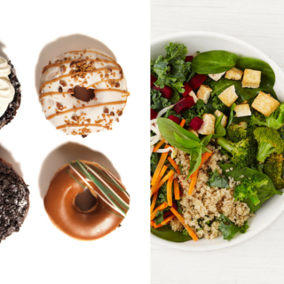 donuts and salad spit down the middle, what it's like to cut out added sugar