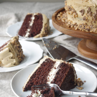 Better Than Anything layer cake - decadent layers of devil's food cake, salty caramel sauce, chocolate ganache, and whipped cream all made from scratch #betterthansex #cake #saltedcaramel #devilsfood #frosting | www.thebatterthickens.com