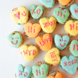 Conversation Heart Mini Cupcakes